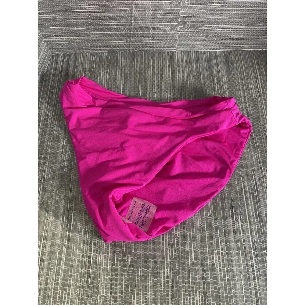 Becca Women's Bikini‎ Swim Bottom Pink High Waist Stretch Laser Cut M New